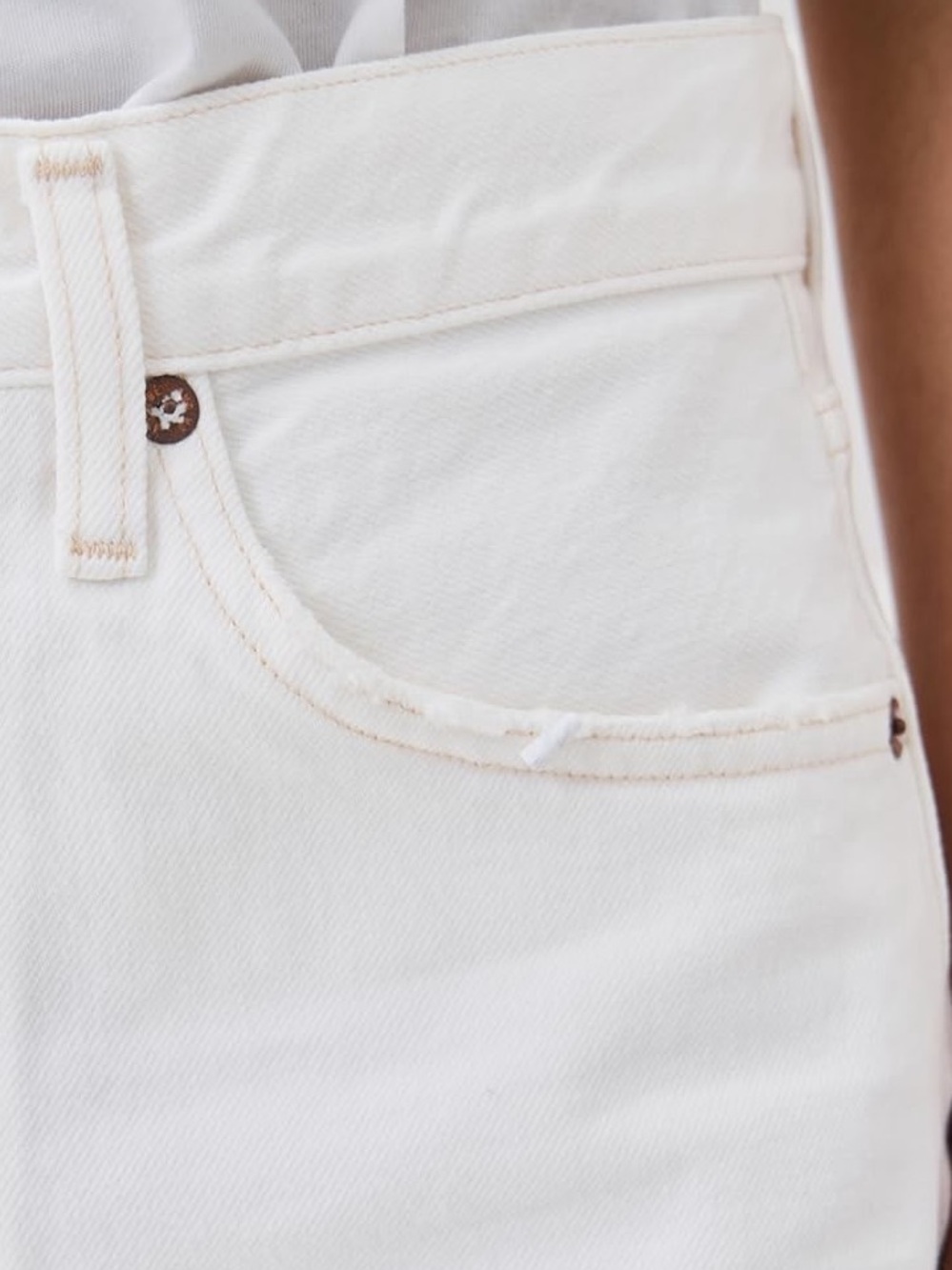 Agolde Parker Long Shorts in White - 25 - Picture 5 of 8